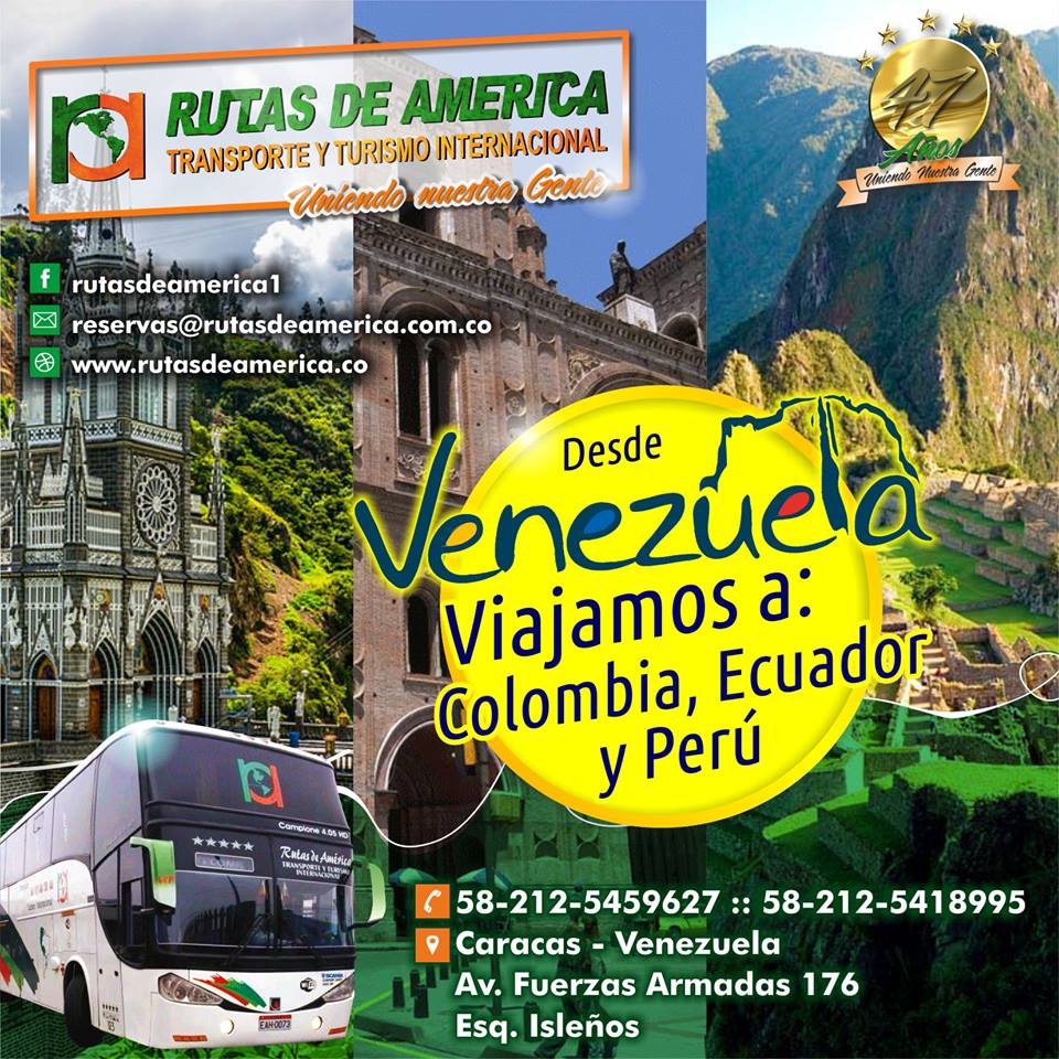 Rutas de América Venezuela a Ecuador